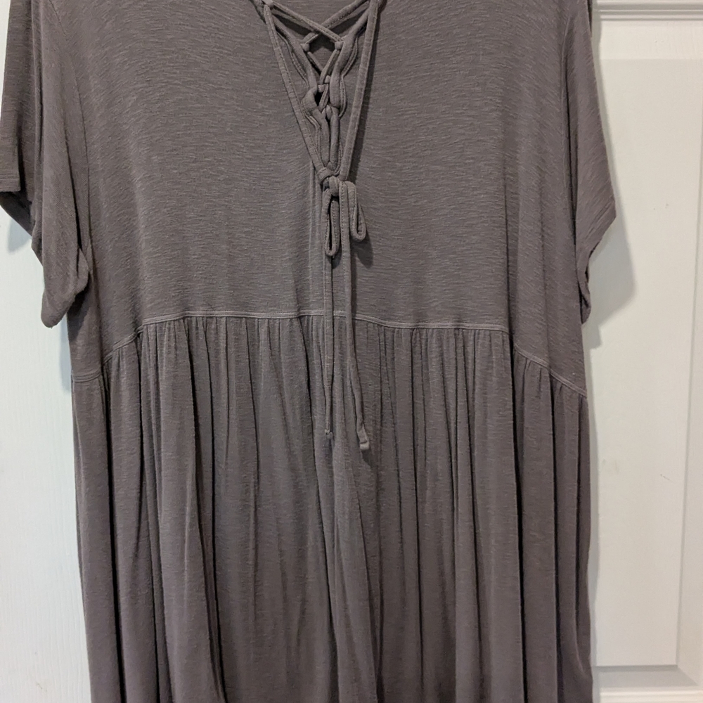 American Eagle Outfitters Lace Up Babydoll T-Shirt